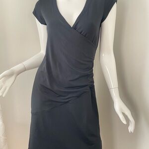 Athleta stretch short sleeve cross front faux wrap dress